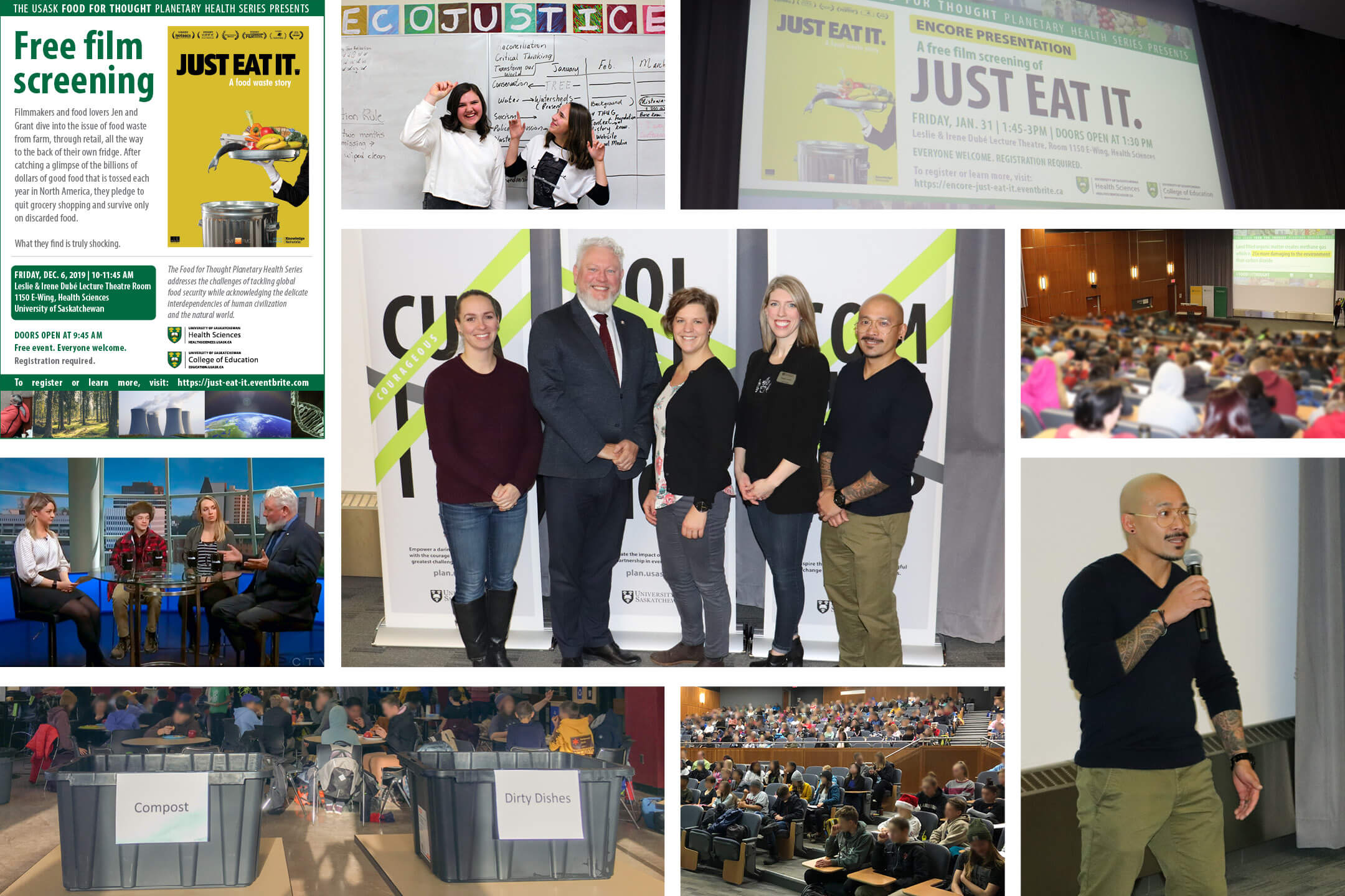 On Dec. 6, 2019, the University of Saskatchewan Health Sciences hosted a full house at a free screening of the critically acclaimed food waste documentary Just Eat It.